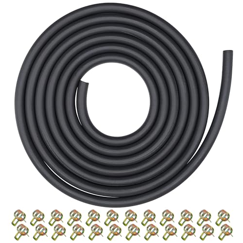 YGQ 3/16 inch ID Fuel Hose Line fit for Honda Kawasaki Kohler Briggs & Stratton Predator Champion Generac Small Engines Mini Bike ATV Generator with 20 Clamps 8 Feet - Image 1