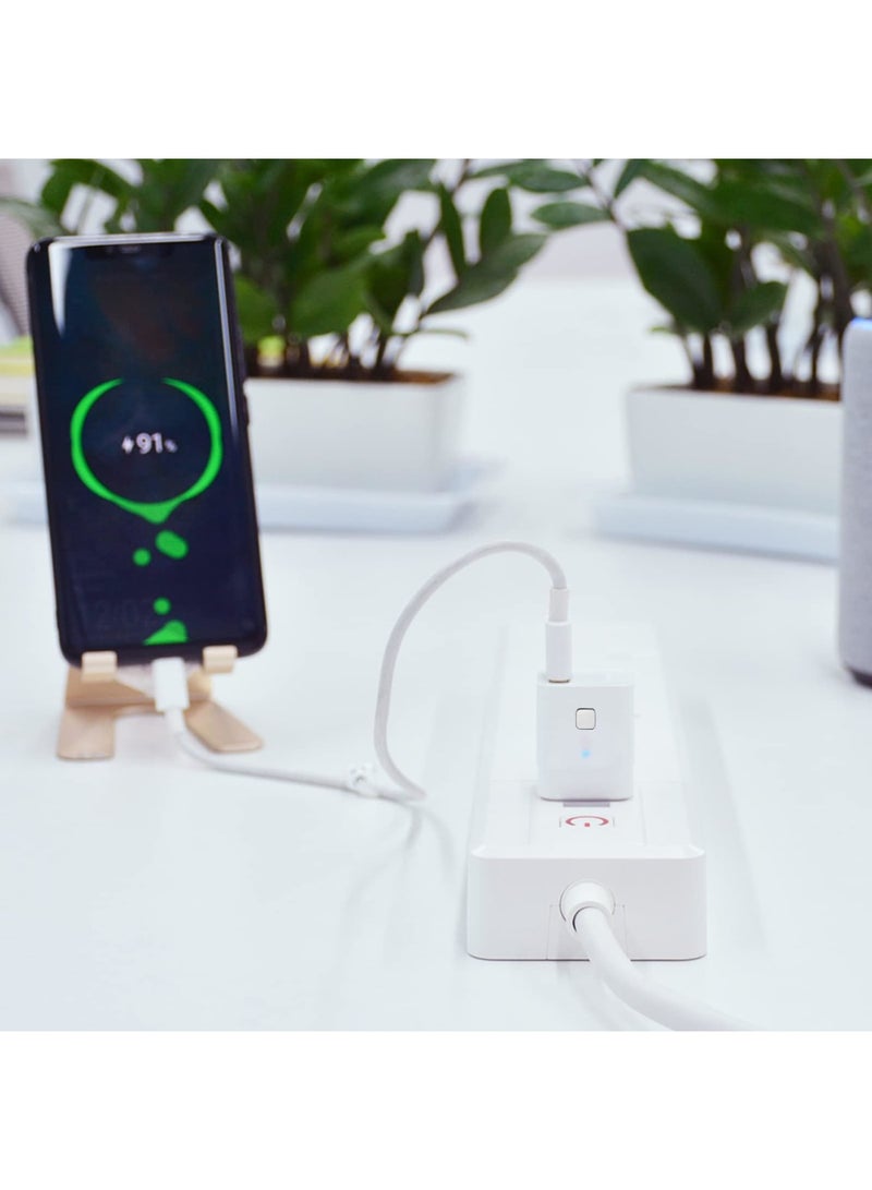 Barakah محول واي فاي ذكي ميكرو DC 5V - محول USB لاسلكي مع تحكم عن بُعد عبر التطبيق، متوافق مع أليكسا وGoogle Home للتحكم الصوتي، مثالي للشحن وأتمتة المنزل الذكي (أبيض) - Image 2