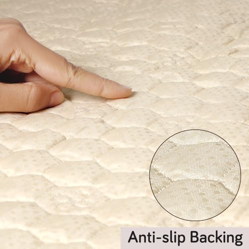 HOKIPO Premium Dutch Velvet Anti Slip Sofa Mat for 2 Seater Sofa, Light Brown (AR-4952-LBR*1) - Image 3