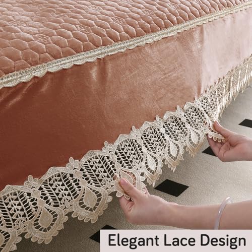 HOKIPO Premium Dutch Velvet Anti Slip Sofa Mat for 2 Seater Sofa, Light Brown (AR-4952-LBR*1) - Image 4