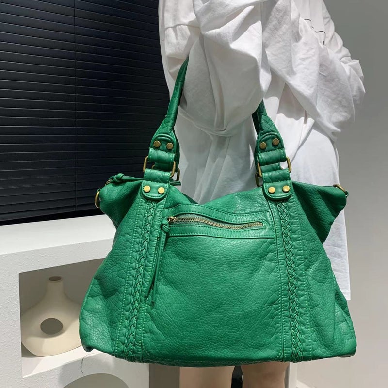 Women'S Fashion Y2K Vintage Motorcar Bag Large Capacity Washed Old Spice Girl Shoulder Crossbody Bag - Image 3