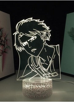 3D Illusion Table Lamp LED Multicolor Night Light Base Levi Ackerman for Kid Home Room Decor Anime Acrylic Attack On Titan 16 Color with Remote