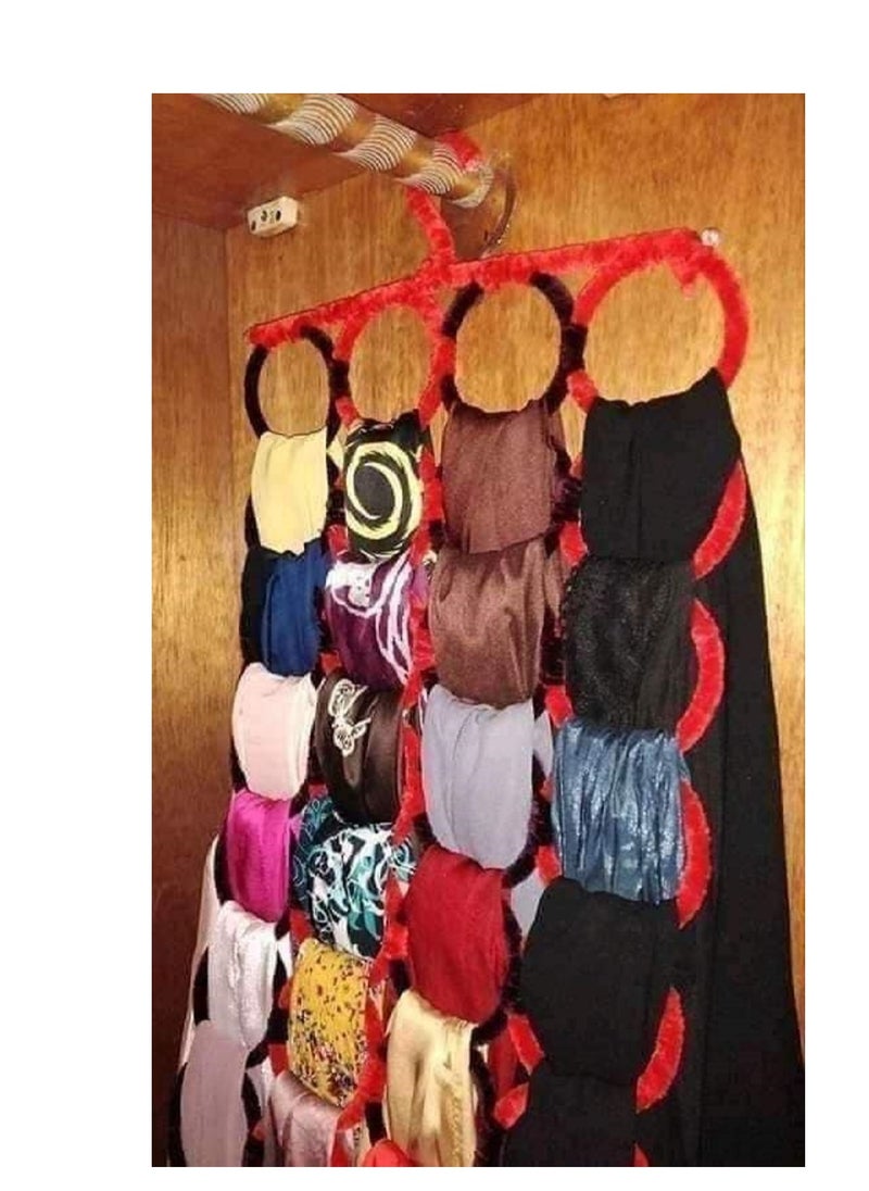 Generic - 28 Hole Scarf and Tie Hanger Wall Mounted, Multicolor - Image 1