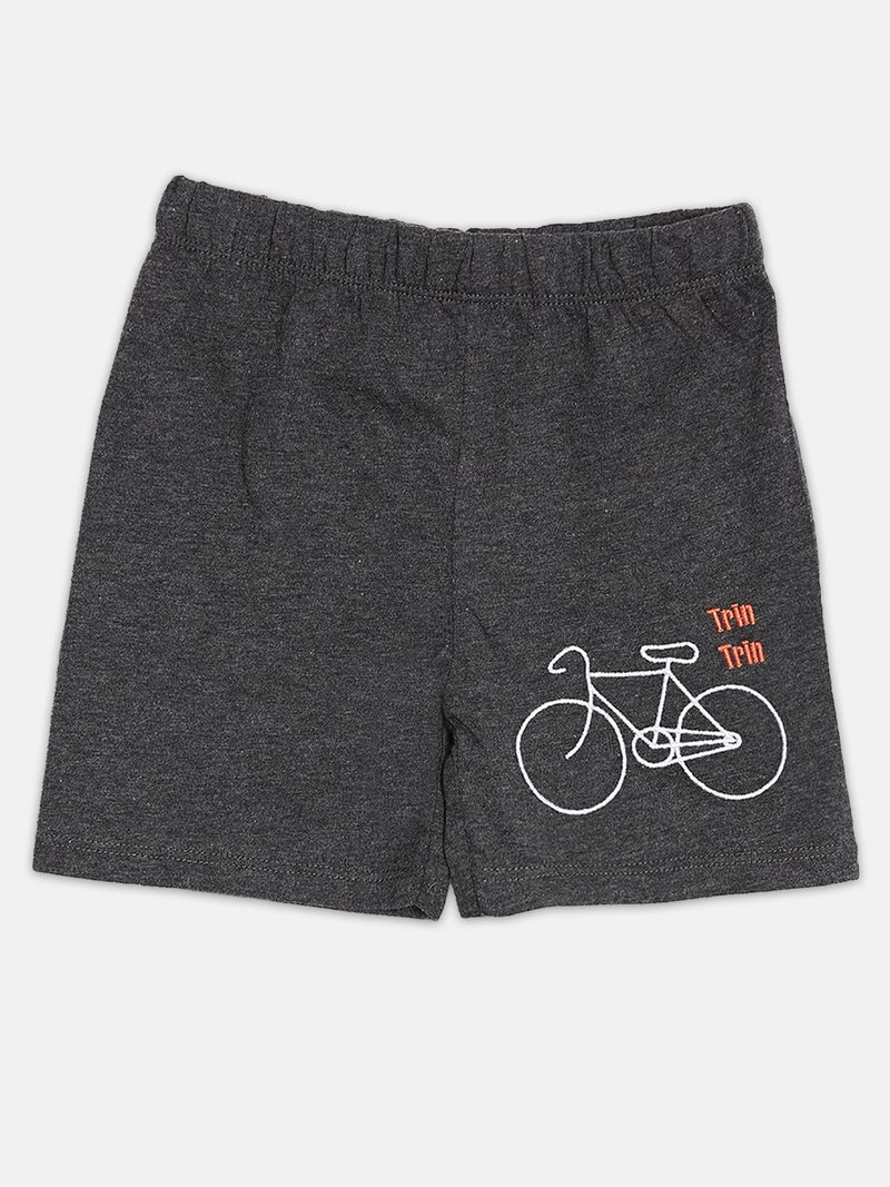 Broon Infant Boys White and Black Printed Organic Cotton T-shirt with Shorts Set - Image 4