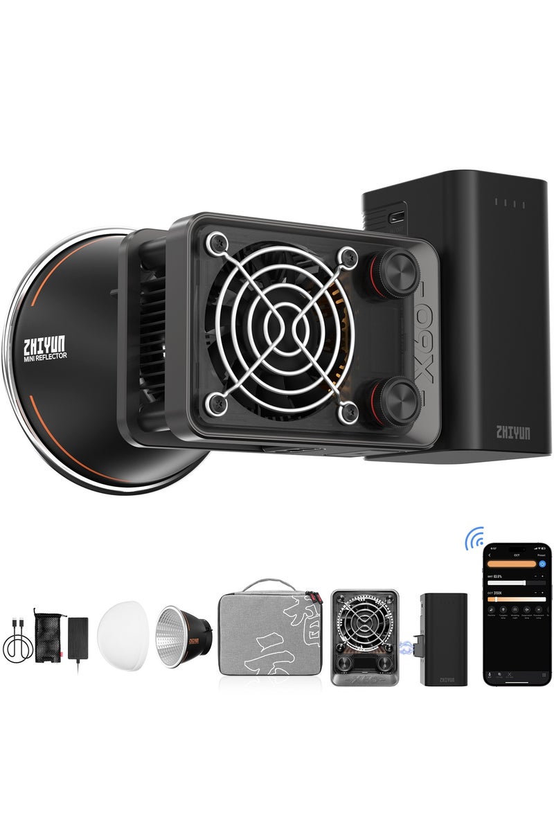 ZHIYUN Molus X60 [Official] 60W Bi-Color Combo Video Light with Grip Battery, Portable COB Photography Lighting on Camera, APP Control•CRI≥95•TLCI≥97•9 Scenes for Video Recording/Portrait/TVC, USB-C - Image 1