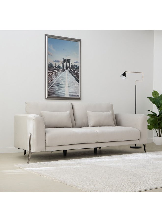 Home Box Zurich 3-Seater Fabric Sofa with 2 Cushions 96 x 85 x 220 cm  - Image 1