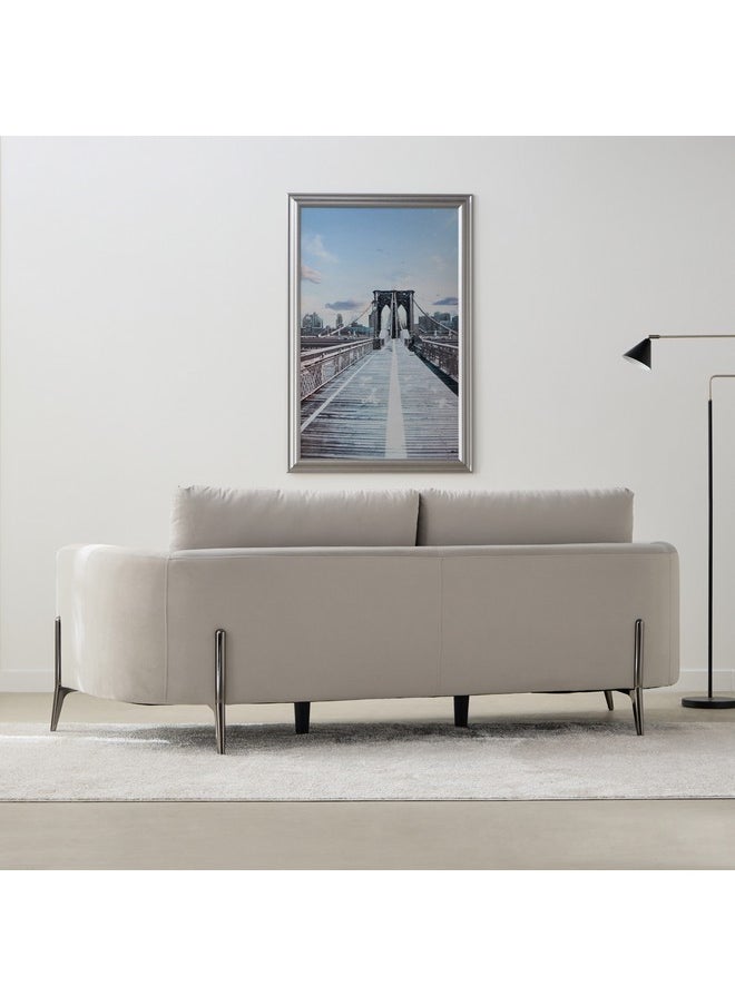 Home Box Zurich 3-Seater Fabric Sofa with 2 Cushions 96 x 85 x 220 cm  - Image 3