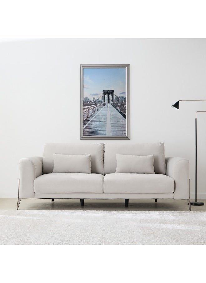 Home Box Zurich 3-Seater Fabric Sofa with 2 Cushions 96 x 85 x 220 cm  - Image 2