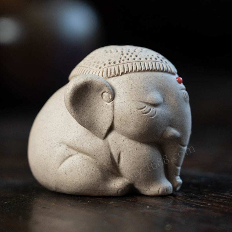 Yixing Purple Sand Tea Pet Taiping Object Elephant Small Ornaments Handmade Tea Set Tea Play Home Decoration Accessories Can Be Raised - Image 5
