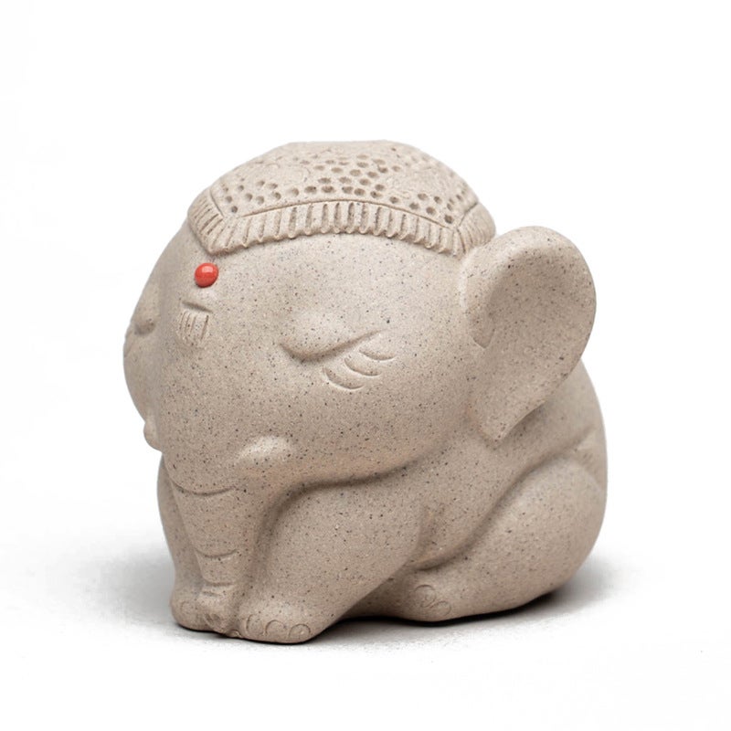 Yixing Purple Sand Tea Pet Taiping Object Elephant Small Ornaments Handmade Tea Set Tea Play Home Decoration Accessories Can Be Raised - Image 1