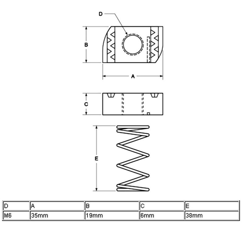 uxcell M6 304 Stainless Steel Strut Spring Channel Nuts 10 Pcs - Image 4