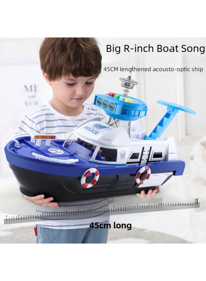 Tracked Boat Racing Car Toy Set Miniature Vehicles Ship Models Educational For 3-4 Years Old Boys-Color:English Version Red (with 10 Alloy Cars) - Image 3