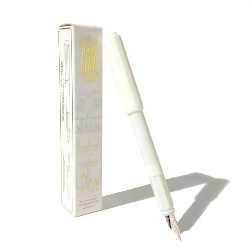 Ferris Wheel Press | Carousel Fountain Pen | Acrylic blend body | Air-sealed click locking cap | French Vanilla | White | Fine Nib - Image 1