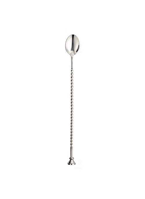 NJ NJ Stirrier Spoon Twisted with knob top, Cocktail Mixing Spoon, Long Handle Stirring Spoon, Stainless Steel Cocktail Spoon Spiral Pattern, Bar Cocktail Shaker Spoon 28 cm: 2 Pcs Set  - Image 4