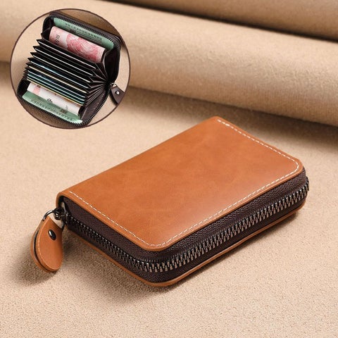 Soft Leather Simple Large-Capacity Card Holder Multi-Men'S Accordion Card Holder Ultra-Thin Anti-Degaussing Fashion Card Holder Men'S Card Holder