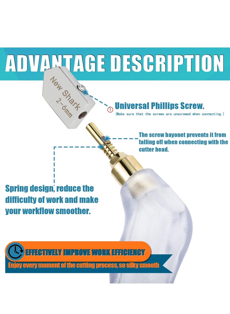 مجموعة قاطعة الزجاج، مقبض مريح من كربيد التنجستن لقطع الزجاج مع خزان زيت، رؤوس قطع قابلة للاستبدال 2-6 مم مثالية لقطع الزجاج - Image 2