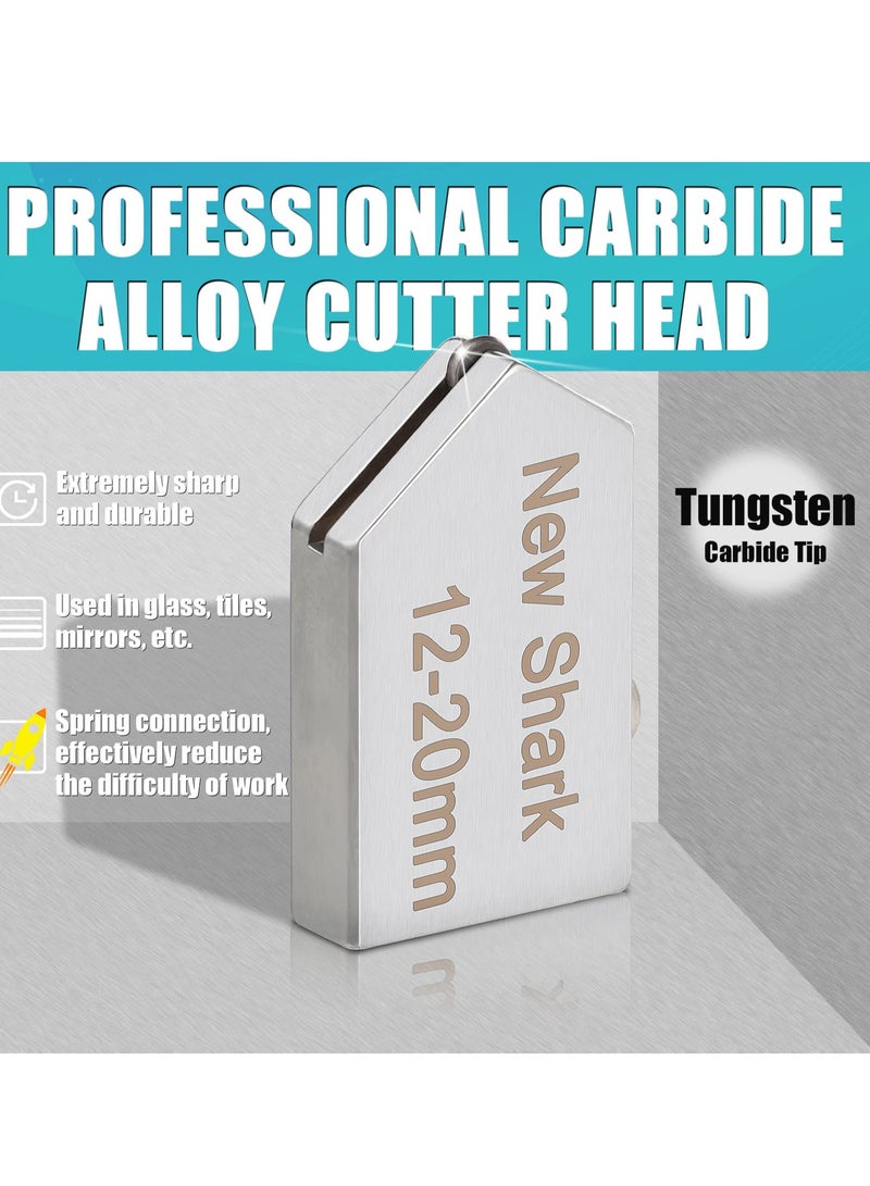 مجموعة قاطعة الزجاج، مقبض مريح من كربيد التنجستن لقطع الزجاج مع خزان زيت، رؤوس قطع قابلة للاستبدال 2-6 مم مثالية لقطع الزجاج - Image 3