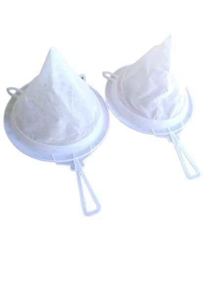 Hookcart Plastic Milk Water Filter Medium Size Double Mesh Strainer, Milk Chalni, Liquid Water Strainer Filter, White, Pack of 2 - Image 4
