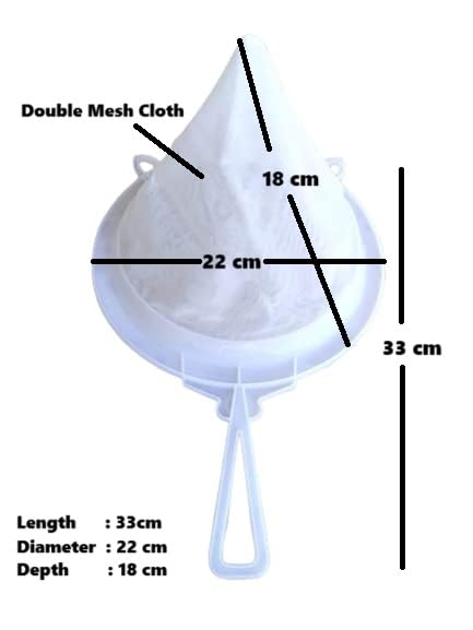 Hookcart Plastic Milk Water Filter Medium Size Double Mesh Strainer, Milk Chalni, Liquid Water Strainer Filter, White, Pack of 2 - Image 3