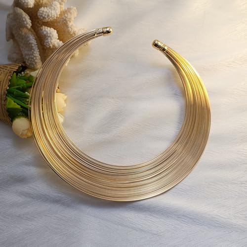 Liffly African Jewelry for Women African Statement Jewelry Set Gold Plated Jewelry for Women Weddings Dubai Gold Necklace Earrings Set - Image 3