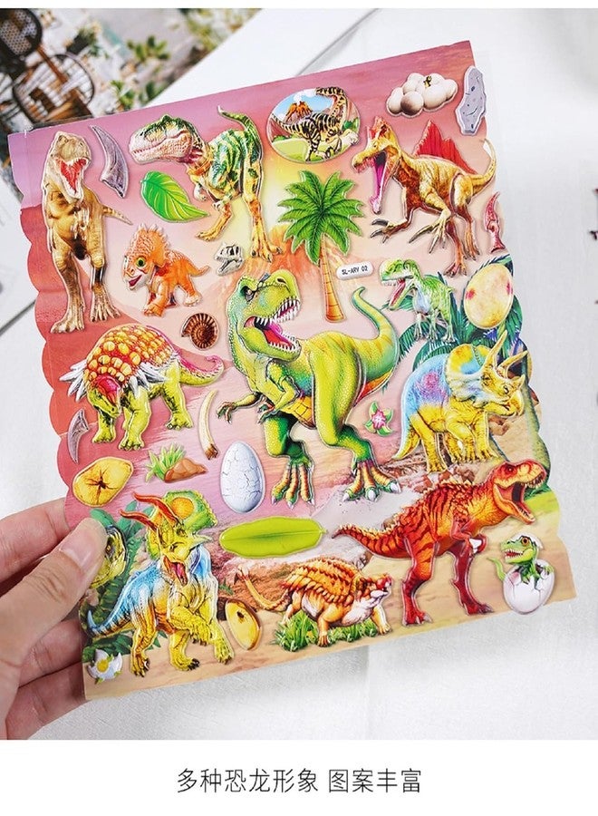 DEOXY 3D Puffy Sticker Pack of 2 Sheets Assorted Dinosaur, 108pcs Reusable Envelope Seal Stickers, Multicolor, Fantasy, Floral, Geometric, Cartoon, Irregular Shapes, Indoor Use - Image 4