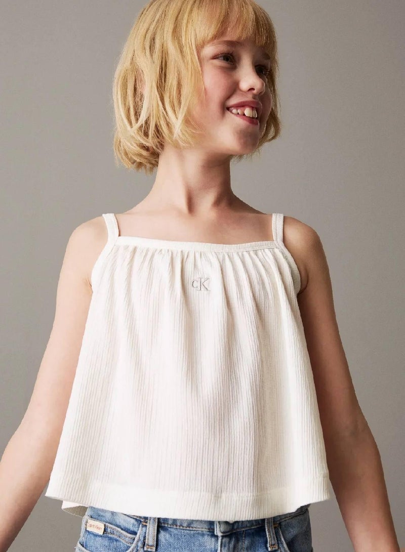 Calvin Klein Jeans Loose Crinkle Strap Top - Image 3