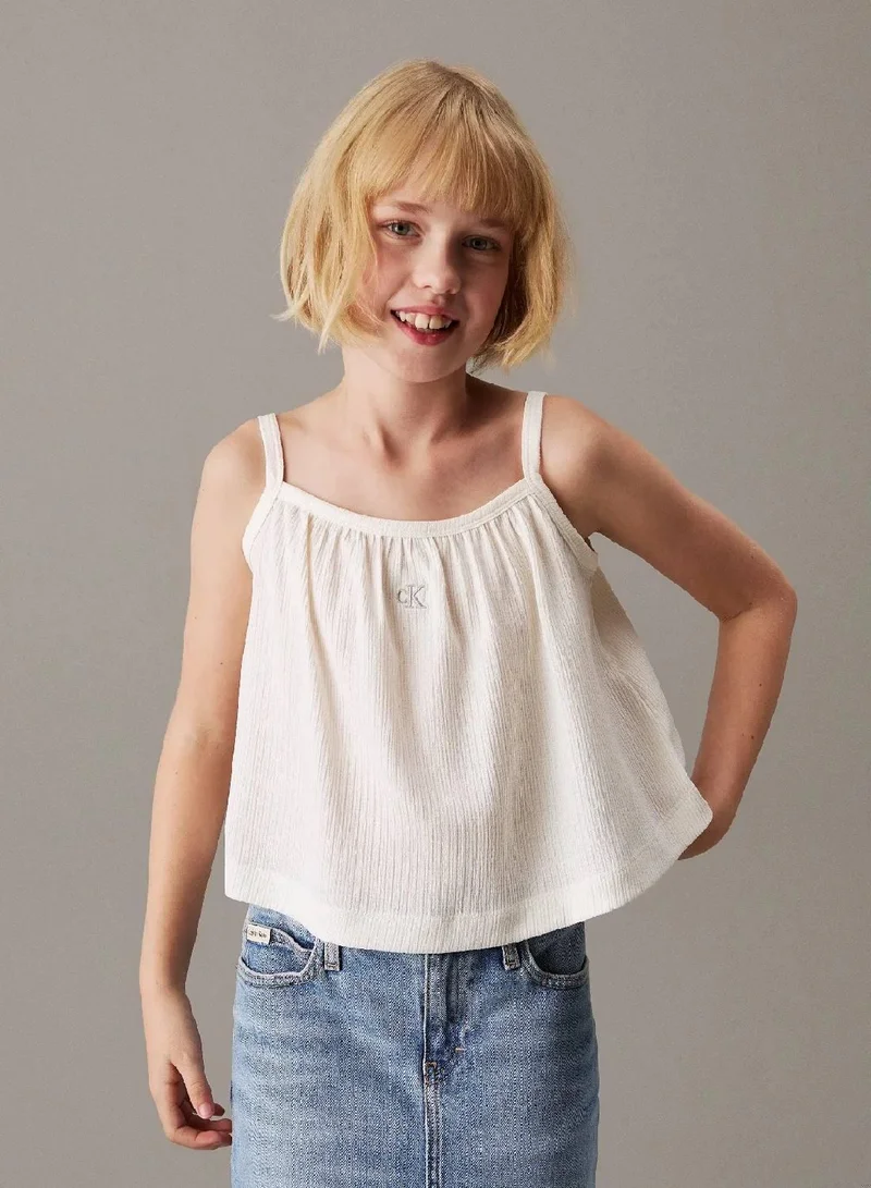 Loose Crinkle Strap Top