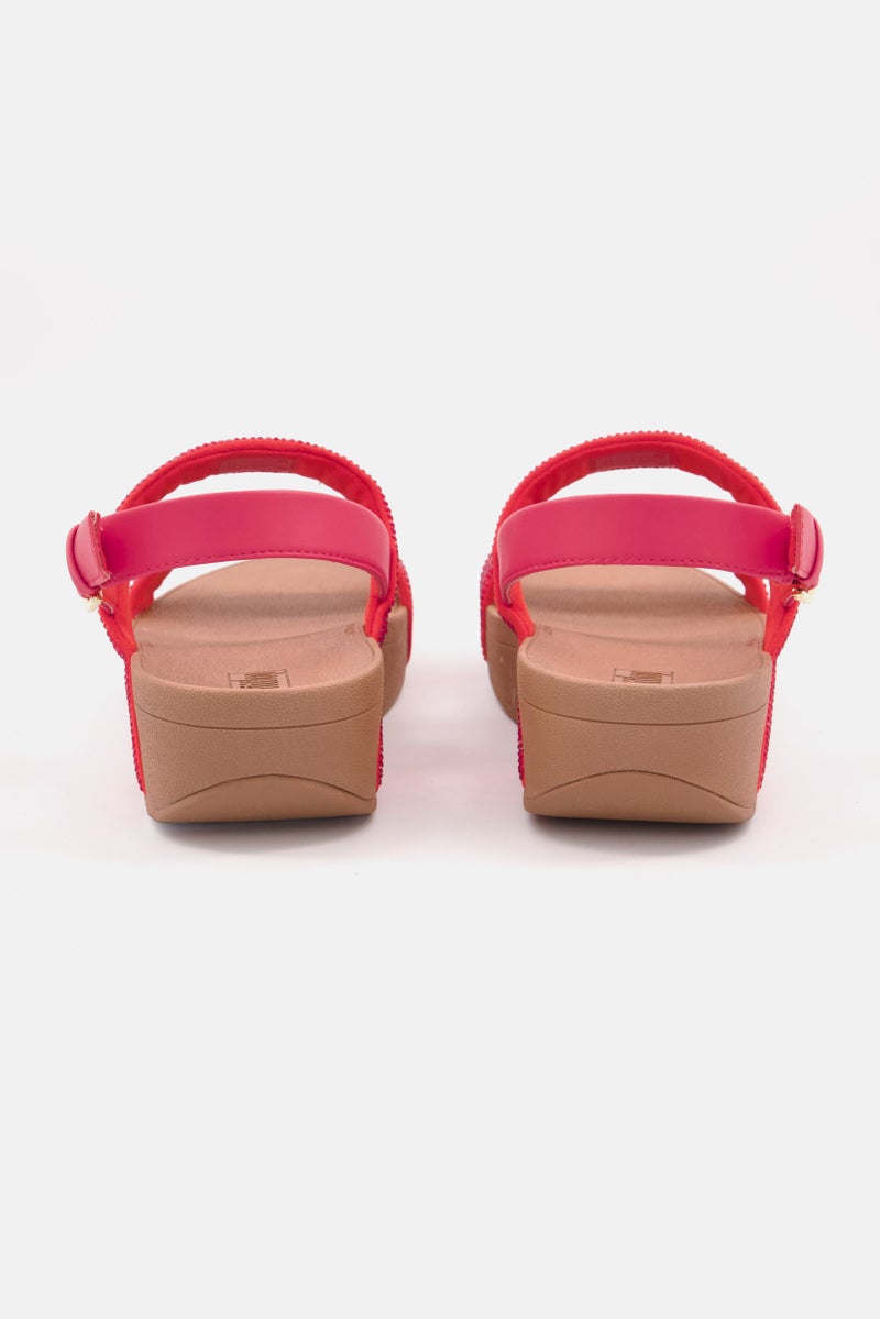 FitFlop Women Lottie Shimmer Crystal Sandals, Red/Tan - Image 2