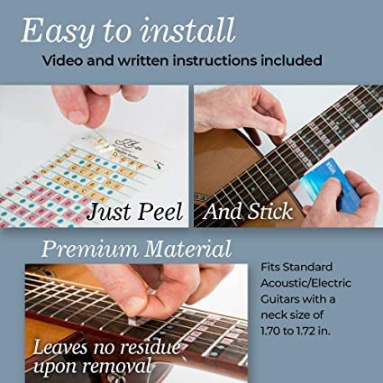 FFG NOTE THE DIFFERENCE Fantastic Finger Guide for Acoustic and Electric Guitars | Guitar Accessories | Fretboard and Fingerboard Stickers | Guitar Learning Tools | Guitar Stickers | Learn to Play Guitar | Frets 1-24 - Image 3