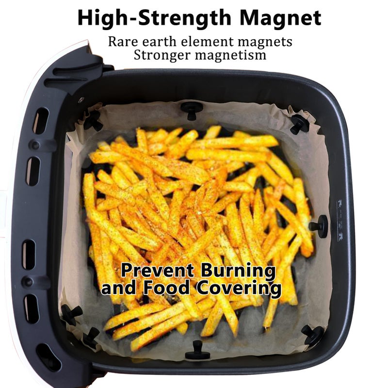WaterLuu Air Fryer Liner Silicone Full Enclosed Magnets,100% BPA FREE Waterproof Rust-proof & High-Resistant for Air Fryer Paper, Secures Disposable Paper Liner Safely Prevents Burning & Food Covering -8pcs - Image 2