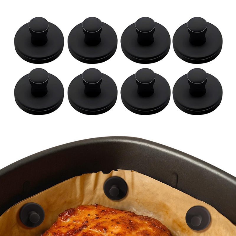 WaterLuu Air Fryer Liner Silicone Full Enclosed Magnets,100% BPA FREE Waterproof Rust-proof & High-Resistant for Air Fryer Paper, Secures Disposable Paper Liner Safely Prevents Burning & Food Covering -8pcs - Image 1