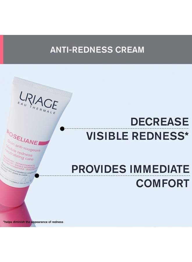 URIAGE Roseliane Anti-Redness Cream with Green Pearls, Shea Butter, Ginseng & Algae Extracts | Soothes, Hydrates, Reduces Visible Redness, Paraben-Free, Non-Comedogenic, 40 mL / 1.35 oz - Image 3