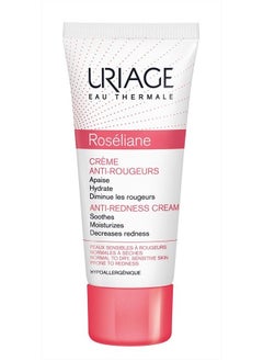 URIAGE Roseliane Anti-Redness Cream with Green Pearls, Shea Butter, Ginseng & Algae Extracts | Soothes, Hydrates, Reduces Visible Redness, Paraben-Free, Non-Comedogenic, 40 mL / 1.35 oz