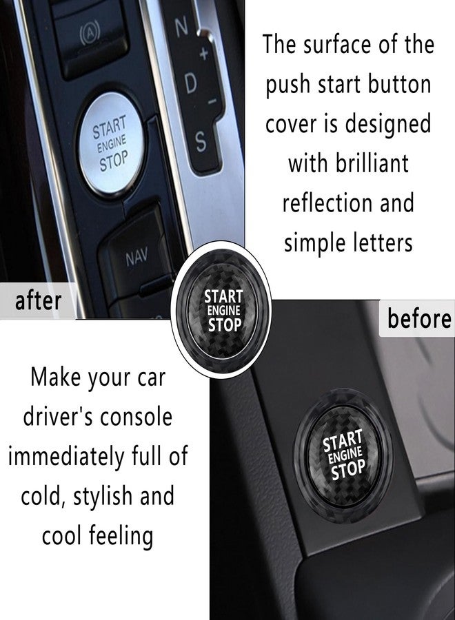 Aokdom Car Push Start Button Cover Compatible with Audi,Cool Aluminum Engine Start Button Cover with Metal Ring for Car Decorations,Car Accessories Interior (Carbon Fiber Black) - Image 5