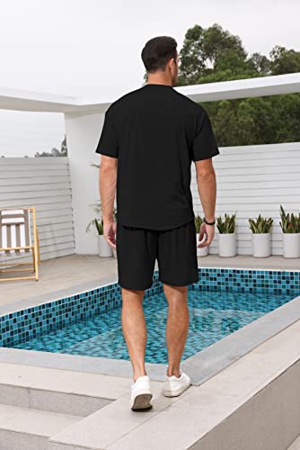 Lexiart Mens 2 Piece Outfits Casual Tracksuit Shorts Summer Sweatsuit Oversize Short Sleeve Sport Set - Image 3