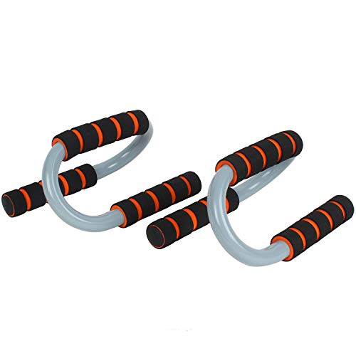 Strauss S Shape Push up Bar, Pair (Black/Orange) - Image 1