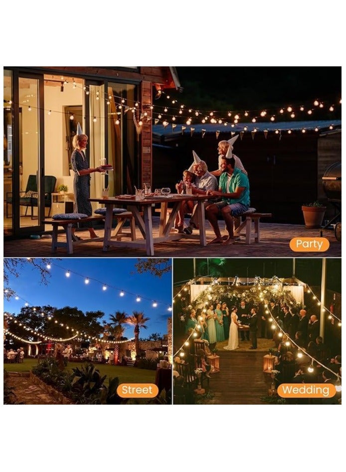 Generic Solar Outdoor String Lights Waterproof, Solar Powered Patio Lights with Remote Control & 20 Shatterproof G40 Edison Bulbs, Dimmable LED Solar String Lights for Outside (10MTR 20 BULB),Warm White  - Image 5