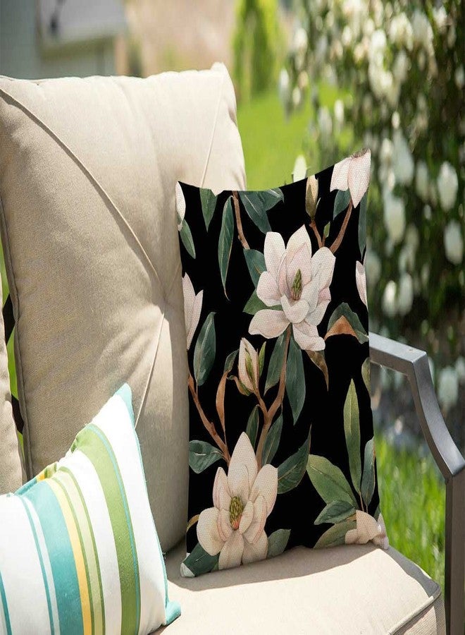 Solekla Vintage Floral Black White Green Cotton Linen Square Throw Waist Pillow Case Decorative Cushion Cover Pillowcase Sofa 18"x 18" - Image 3