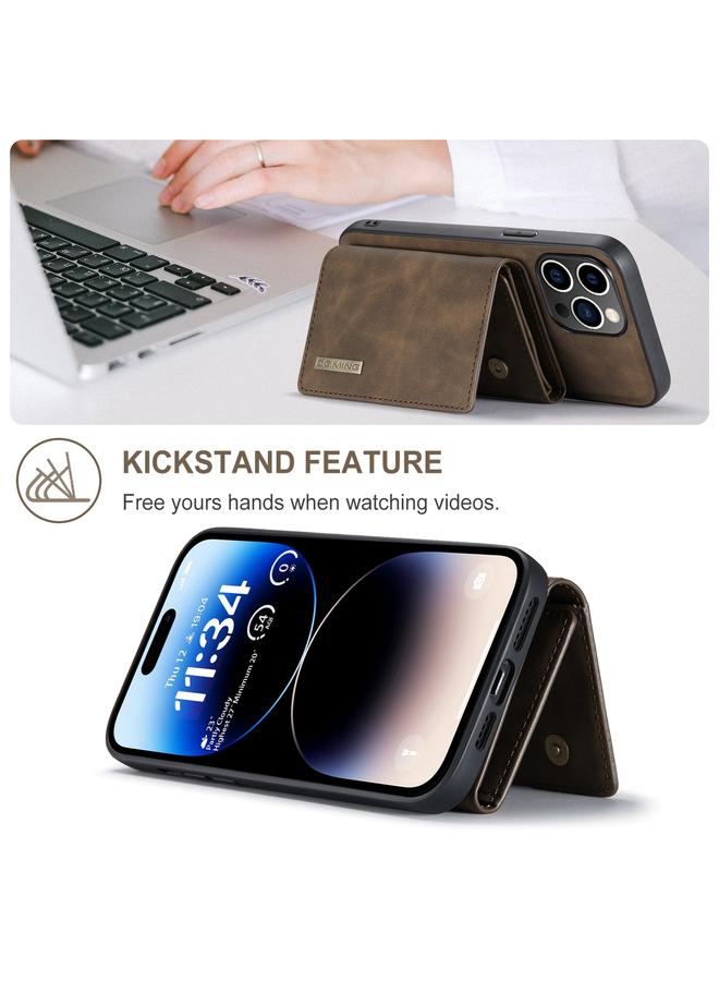 Dg Ming Case For iPhone 15 Pro M1 Series 3-Fold Multi Card Wallet Leather Phone Case - Image 4