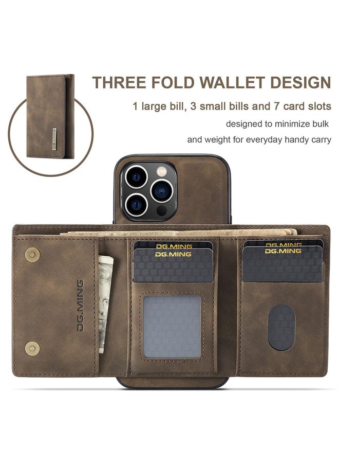 Dg Ming Case For iPhone 15 Pro M1 Series 3-Fold Multi Card Wallet Leather Phone Case - Image 2
