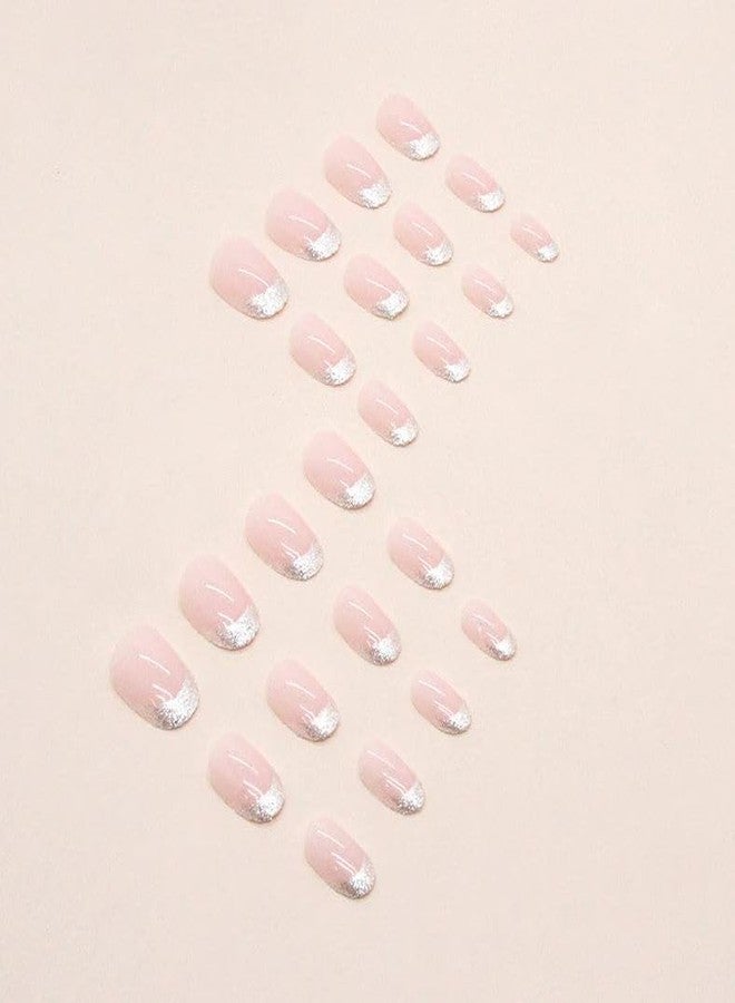 ZOONA 24PCS Everlasting French Nails Artificial Nails Art Set| Lightweight & Long Lasting| Easy To Use| Quick Fix For Festivals & Special Occasions (0W933) - Image 2