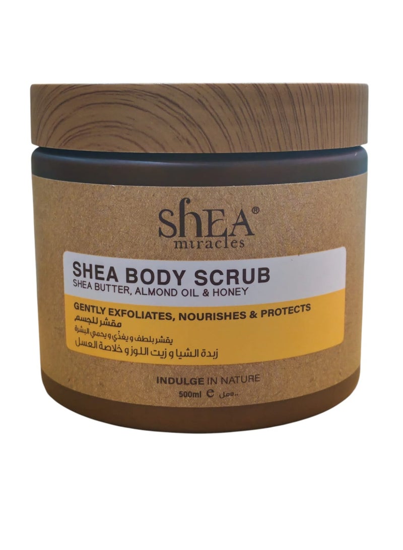 ShEA miracles Body Scrub Gently Exfoliates And Nourishes Skin With Shea Butter Almond Oil And Honey Extract-500 - Image 2