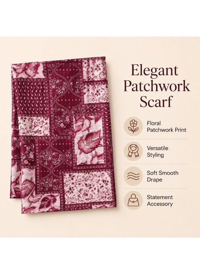 Women’s Printed Scarf, Soft Lightweight Multi-Use Scarf, Red - Image 4