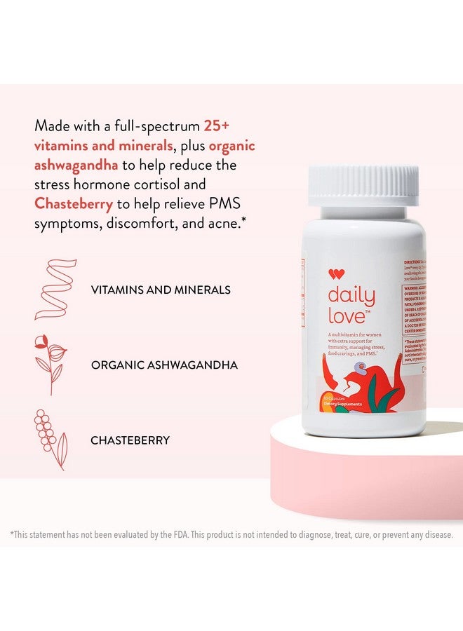 Love Wellness Daily Love Multivitamin For Women 60 Capsules Support For Immunity Managing Stress Food Cravings & Pms Complete Multivitamin And Multimineral With 25 Plus Vitamins & Minerals - Image 4