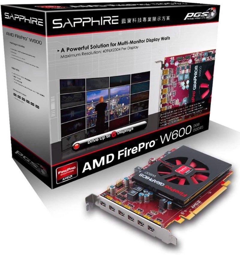 Sapphire AMD FirePro W600 2GB GDDR5 6 Mini DisplayPort Eyefinity 6 Edition PCI-Express Graphics Card Graphics Cards 100-505835 - Image 2