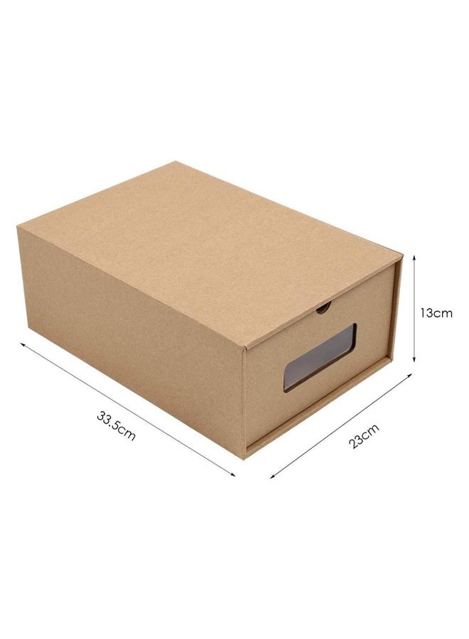 DUNISO 4 Pack Shoe Box, Heavy Duty Stackable Drawer Type Shoes Storage Organizer, Visible Cardboard Shoe Storage box , Environmentally Friendly, Durable,Waterproof ,Dustproof,Used for storing Shoes, Socks, Underwear, Books, Toys, 35*23*13.5cm - Image 2
