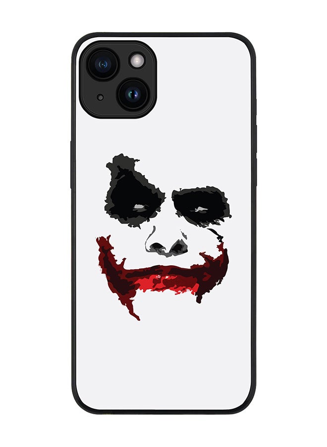 Stylizedd Cover for iPhone 15 Plus Case Rugged Black Slim fit Soft Flexible Anti Drop TPU Gel Thin Protective Phone Cases - Joker Grin - Image 1