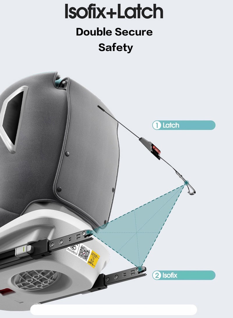 Baby Car Seat with Isofix and Top Tether 360 Degree Swivel Child Car Seat for Group 0/1/2/3 upto 12 Years Old - Image 3