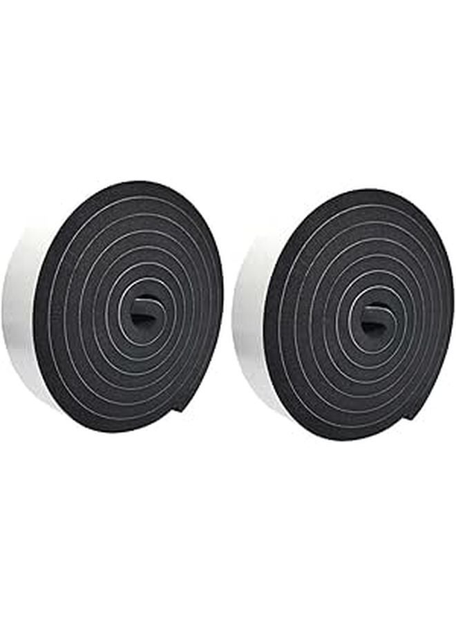 2M Black EVA Self Adhesive Window Seal Tape 2 Pack Soundproof Insulation Weatherstrip - Image 1