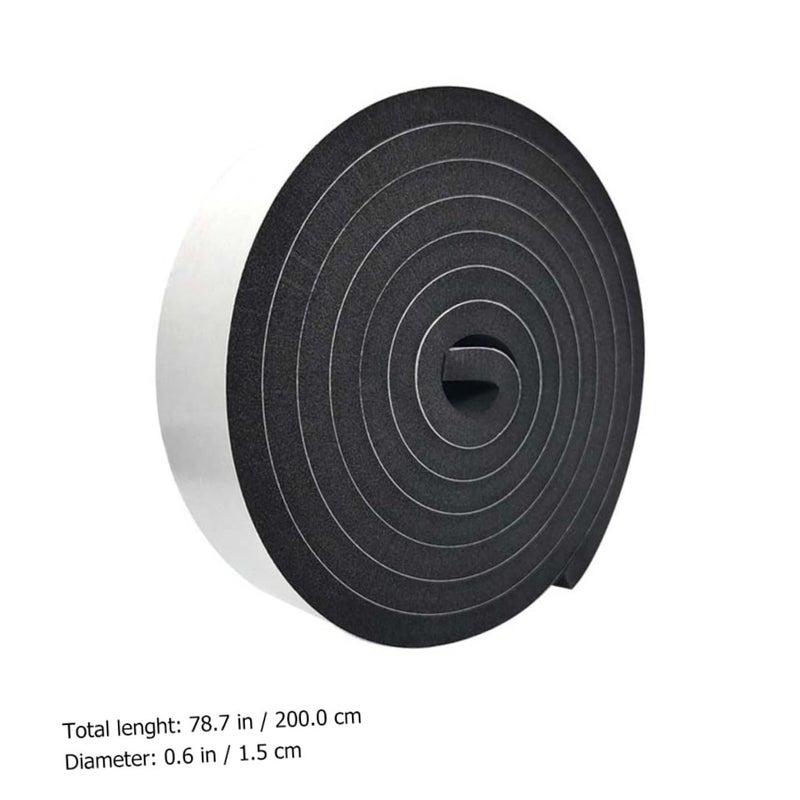 2M Black EVA Self Adhesive Window Seal Tape 2 Pack Soundproof Insulation Weatherstrip - Image 3